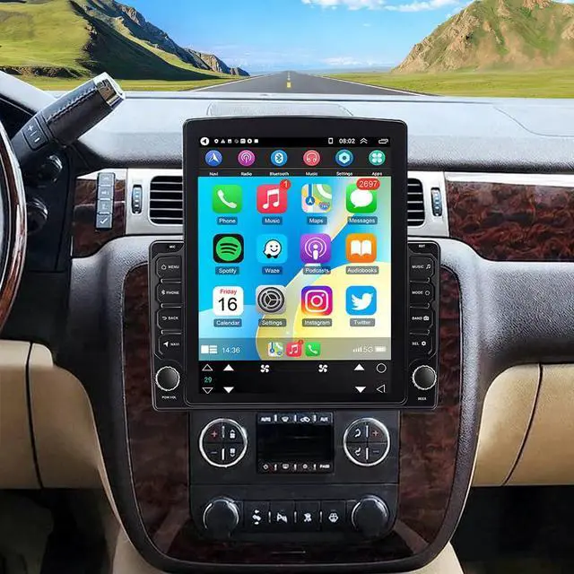 Main image of Android 13 Double Din Car Stereo Radio for GMC Yukon Denali 2007-2014 with Wireless Carplay Android Auto 9.7 in Touchscreen for GMC Yukon Denali Car Stereo GPS Bluetooth WiFi FM RDS DSP SWC