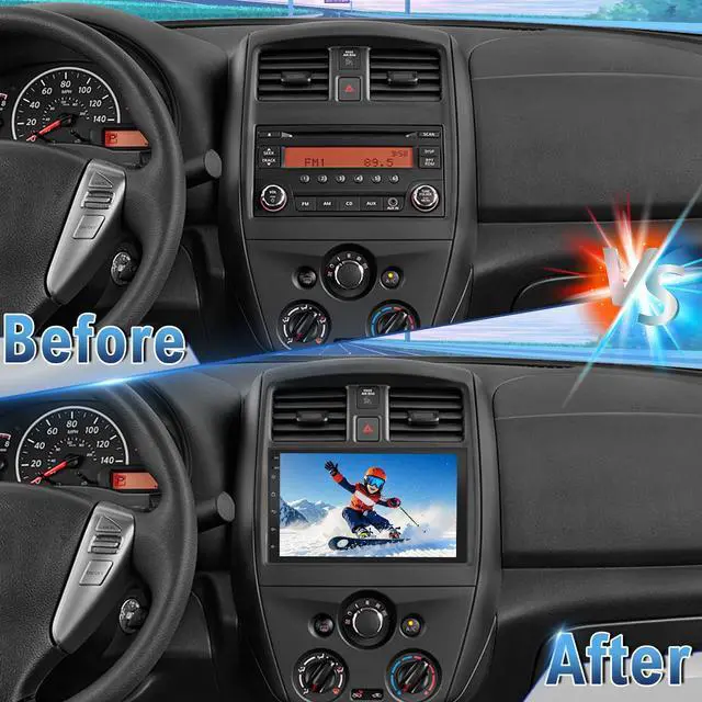 Alt view image 6 of 6 - Car Radio for Nissan Qashqai 2007-11 Frontier 2001-11 Juke 10-2011 | Android 13 2G+32G 7" Double Din Car Stereo with Wireless Carplay Android Auto GPS WiFi Mic Backup Camera
