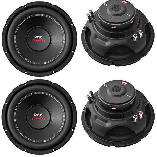 Main image of PLPW10D 10 Inch 1000 Watts Maximum Car Audio Power Dual Voice Coil 4 Ohm Impedance Subwoofer Sound Speaker System Unit, Black (4-Pack)