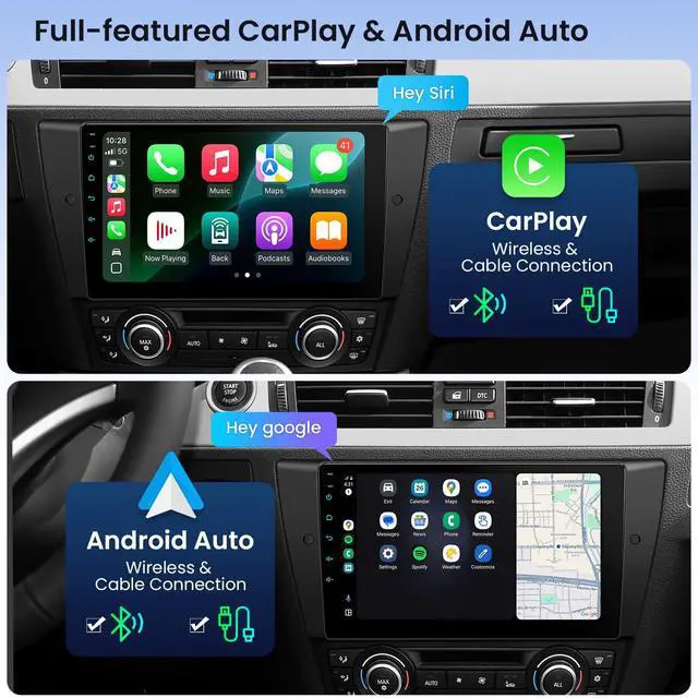 Alt view image 5 of 6 - Android 14 Car Stereo for BMW 3 Series E90 E91 E92 E93 M3, 9 Inch Touch Screen Car Radio GPS Navigation Bluetooth Built-in DSP Head Unit Wireless CarPlay Android Auto (4+64GB)