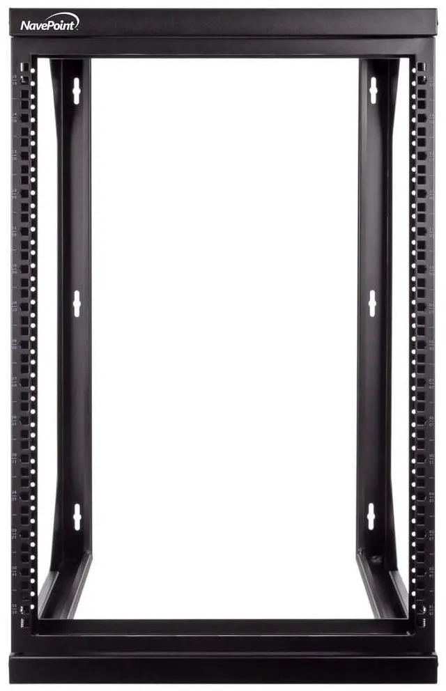 Main image of 15U Open Frame Server Rack for 19" IT Network Equipment & A/V Devices, Free Standing or Wall Mount Rack with 180 Degrees Gate Swing, Black