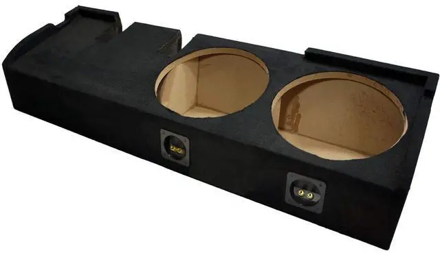 Main image of Dual 12" Sub Box with Seat Lift Kit Fits 2001-2003 Ford F150 SuperCrew ASC | Sealed MDF construction, matched riser hardware, restores legroom for 12 inch subwoofers, spring terminals, quick hookup