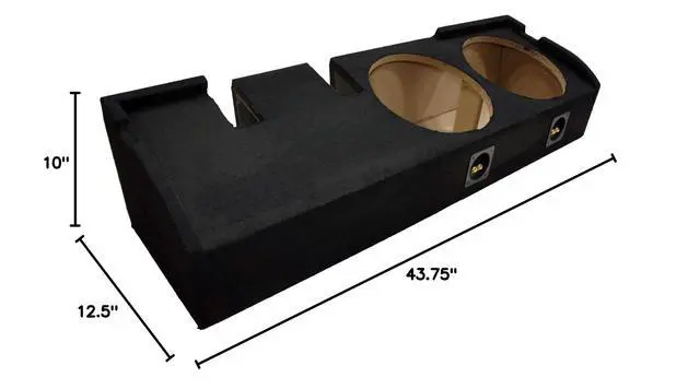 Alt view image 4 of 5 - Dual 12" Sub Box with Seat Lift Kit Fits 2001-2003 Ford F150 SuperCrew ASC | Sealed MDF construction, matched riser hardware, restores legroom for 12 inch subwoofers, spring terminals, quick hookup