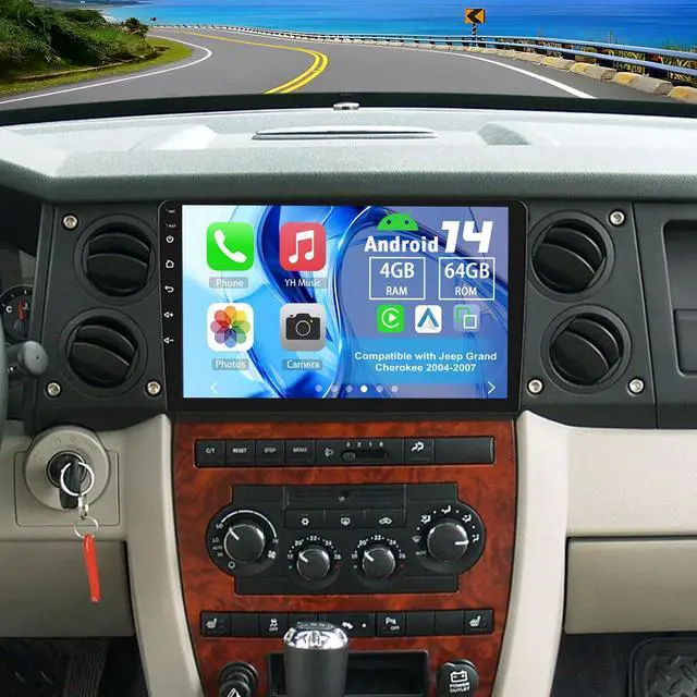 Main image of 2 Din Car Stereo Upgrade Radio for Jeep Grand Cherokee 2004-2007 | Android 14 4G+64G 10" Touchscreen Carplay Android Auto GPS WiFi Bluetooth RDS DSP SWC Mirrorlink Mic Backup Camera