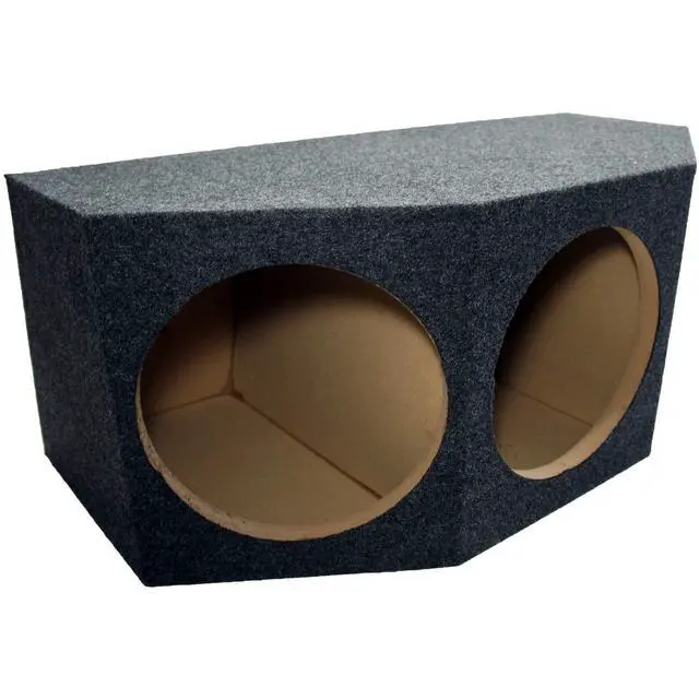 Alt view image 2 of 4 - Triple 12" Inch Subwoofer Box Sealed Rear Angle 3 Sub Enclosure ASC 312H | Huge trunk-filling bass, 3 hole design for your choice of drivers, stereo wiring ready, works in hatchbacks and SUVs