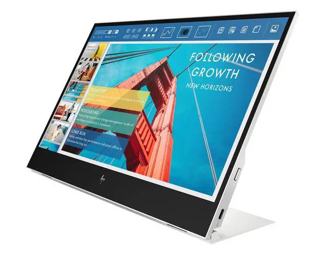 Alt view image 3 of 6 - 14" FHD IPS Portable Monitor with Anti-Glare, Flicker Free | 5ms Response Time, 400 nits Brightness, USB-C & Dockztorm USB Port Expander, Silver Color
