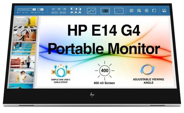 Alt view image 2 of 6 - 14" FHD IPS Portable Monitor with Anti-Glare, Flicker Free | 5ms Response Time, 400 nits Brightness, USB-C & Dockztorm USB Port Expander, Silver Color