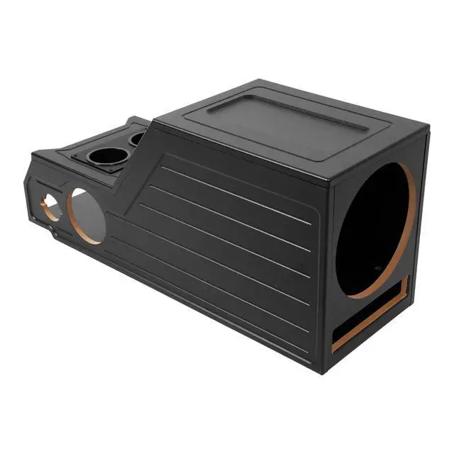 Alt view image 7 of 7 - Console Subwoofer Box Compatible with 08-16 Ford F-250 Crew Cab | Crew/Single /Ext Cab MDF+Plastic(ABS) Black Center Console Subwoofer Box