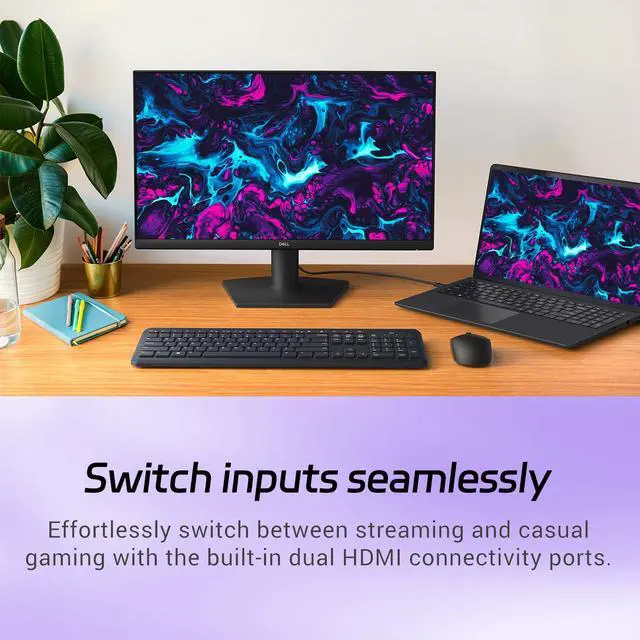 Alt view image 6 of 7 - 24" FHD Monitor, 144Hz Refresh Rate, IPS Display, AMD FreeSync, 1ms, Anti Glare Screen, Low Blue Light, VESA, Dual HDMI, Tilt Adjustable, for Home Office & Gaming