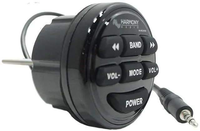 Alt view image 7 of 7 - Marine Stereo with Remote Bluetooth Gauge Style Boat Radio Media Receiver and Controller Bundle, Weather-Resistant, Wireless Streaming, AM/FM USB, Pontoon and Watercraft Ready