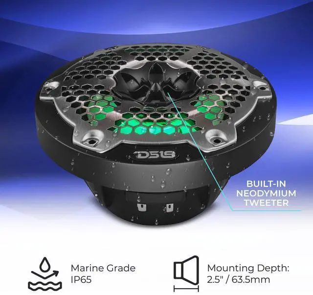 Alt view image 4 of 7 - Hydro NXL-6M/BK - High End Mesh Grill Coaxial Speaker Pair - 2-Way Car Speaker with Integrated RGB Lights - 300 Watt Car Audio System - Water Resistant Speakers - 6.5 Inches, Black