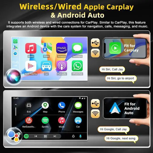 Alt view image 3 of 7 - Double Din Car Stereo for Honda Vezel XRV HR-V 2014-2019 w/Carplay & Android Auto, 9 Inch Touch Screen 2+32G Android 13 Car Radio Receiver GPS Navigation Bluetooth AHD FM SWC Backup Camera Mic