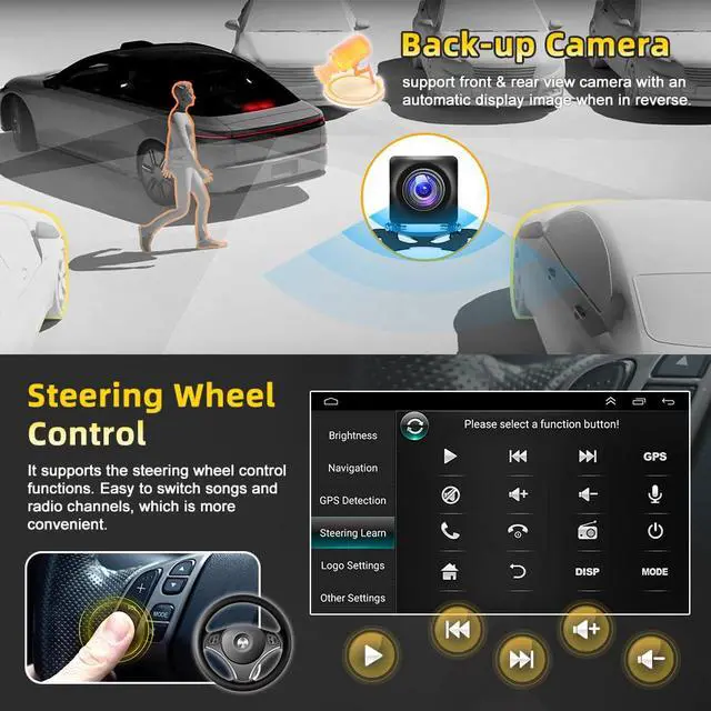 Alt view image 5 of 7 - Double Din Car Stereo for Honda Vezel XRV HR-V 2014-2019 w/Carplay & Android Auto, 9 Inch Touch Screen 2+32G Android 13 Car Radio Receiver GPS Navigation Bluetooth AHD FM SWC Backup Camera Mic