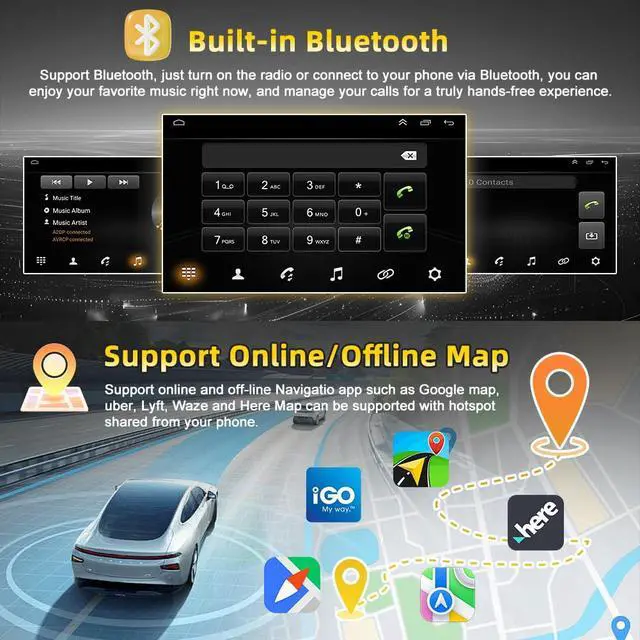 Alt view image 4 of 7 - Double Din Car Stereo for Honda Vezel XRV HR-V 2014-2019 w/Carplay & Android Auto, 9 Inch Touch Screen 2+32G Android 13 Car Radio Receiver GPS Navigation Bluetooth AHD FM SWC Backup Camera Mic