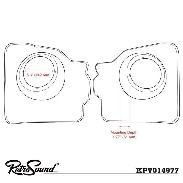 Alt view image 2 of 2 - KPV014977-652 Replacement Kick Panel with R-652N 6.5" Speaker for Volkswagen Beetle