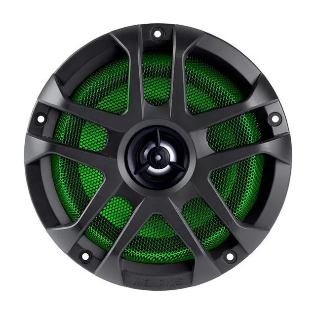 Alt view image 2 of 7 - 6.5" LED Marine Coaxial Speakers - 2 Pair (4 Units) - OEM Bulk Pack MXA60L with Metal Gray Grilles