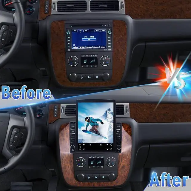 Alt view image 2 of 6 - Android 13 Double Din Car Radio for Chevrolet for GMC 2007-2014 | 2G+32G 9.7" Touch Screen Car Stereo with Wireless Carplay Android Auto GPS WiFi Mic Backup Camera