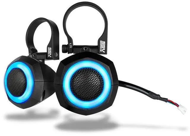 Main image of Universal 1" Cage-Pod Tweeters w/RGB Ring for UTV Audio (Pair) Plug-&-Play Systems and Compatible with Custom or Other Brand Audio Kits, Waterproof Design | 100watts ea | 240-UTL-TWTR
