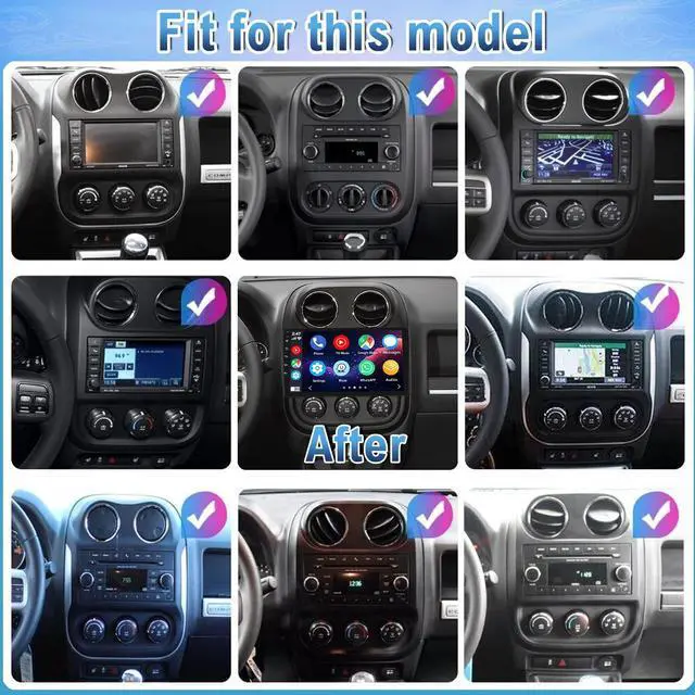 Alt view image 6 of 6 - 2 Din Car Stereo Upgrade Radio for Jeep Patriot Compass 2010-2016 | Android 14 4G+64G 10" Touchscreen Carplay Android Auto GPS WiFi Bluetooth RDS DSP SWC Mirrorlink Mic Backup Camera