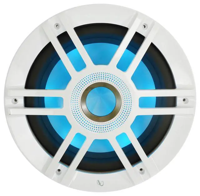 Alt view image 4 of 7 - Infinity Kappa 1010M 10 in 900-Watt Peak/300-Watt RMS Marine Subwoofers, RGB Lighting, 2 or 4-Ohm SSI, for Boats and Watercraft, 2-Piece