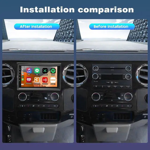 Alt view image 2 of 7 - Car Upgrade for Ford F-250 F-350 Super Duty 2006 2007 2008 2009 2010-2014 | 7'' IPS Thouch Screen Stereo Upgrade with Wireless CarPlay & Andriod Auto GPS, WiFi, Bluetooth, FM, DSP, SWC