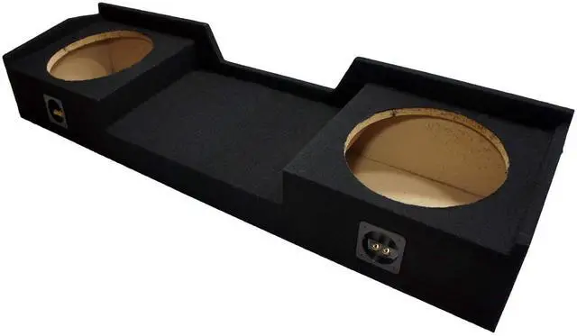Main image of Fits 2004-2015 Nissan Titan King or Crew Cab Dual 12" Sub Box - ASC | Unloaded 12 inch subwoofer enclosure, truck bass upgrade, holds 2 drivers, sturdy build, weekend friendly install