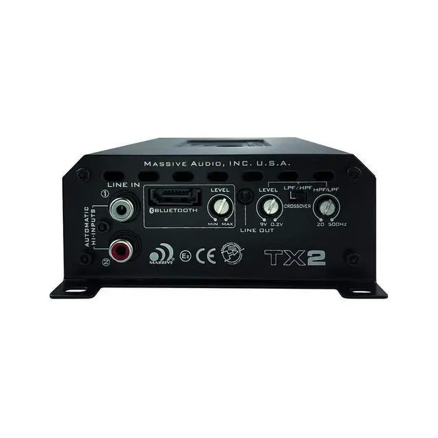 Alt view image 2 of 7 - TX2 4-Ohm Full-Range Bluetooth Marine Amplifier | 120W RMS Waterproof Amp, Wireless Audio, Compact Class D Power for Boats, UTV, ATV & Outdoor Systems