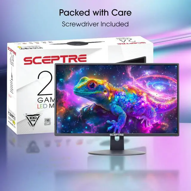 Alt view image 2 of 6 - 24 Inch 75Hz 1080p LED Monitor with Build-in Speakers HDMI VGA Ports, New Black 2019 (E248W-1920)