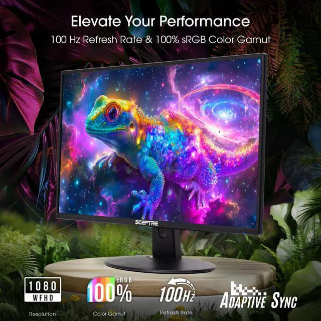Alt view image 4 of 6 - 24 Inch 75Hz 1080p LED Monitor with Build-in Speakers HDMI VGA Ports, New Black 2019 (E248W-1920)
