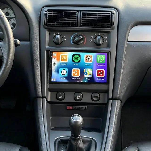 Main image of 7" QLED Touchscreen Car Radio for Ford Mustang 1994 1995 1996-2004 | Double Din Car Stereo w/Wireless Carplay Android Auto GPS WiFi Bluetooth RDS DSP SWC Mic AHD Backup Camera