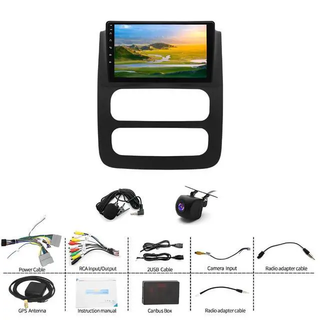 Alt view image 7 of 7 - 9 Inch Android 13 Car Stereo for Dodge Ram 1500 2500 3500 2003 2004 2005 IPS Touchscreen 2 Din Car Radio Receiver w/Wireless Carplay Android Auto GPS Navition WiFi DSP SWC BT Backup Camera Mic, 2+32G