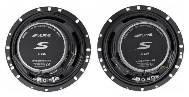 Alt view image 4 of 7 - Alpine S-S65 (Type-S) 480W Peak (160W RMS) 6.5" S-Series 2-Way Coaxial Car Speakers+Free Mobile Bracket, Tweeter TW600, Electrical Tape BT1700