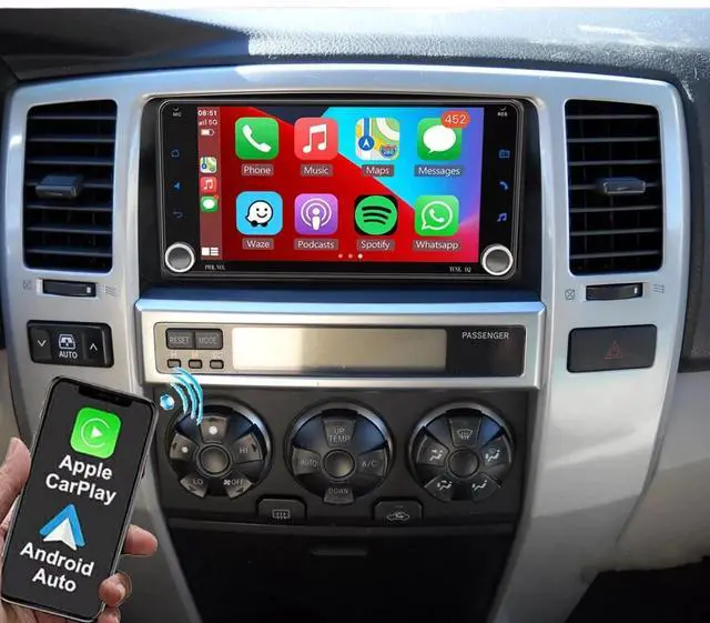 Main image of 2+64G Double Din Car Stereo for Toyota 4Runner 2003-2009 with Wireless CarPlay and Android Auto, 7 Inch IPS Touchscreen Android 14 Car Radio Support Bluetooth WiFi GPS SWC FM RDS