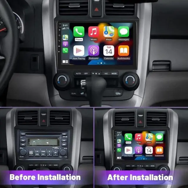 Alt view image 7 of 7 - Android Radio Car Stereo for Honda CRV 2007-2011 with Wireless Carplay/Android Auto, Car Radio Stereo 9 Inch Touch Screen for Corolla with GPS Navigation/Bluetooth/Backup Camera 2+32G