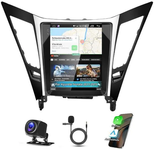 Main image of Android 13 Car Stereo for Hyundai Sonata 2011-2015 with Wireless Carplay Android Auto, 9.7 Touch Screen Double Din Car Radio w/GPS Bluetooth WiFi FM RDS SWC Rear View Camera Mirror Link 2G+32G