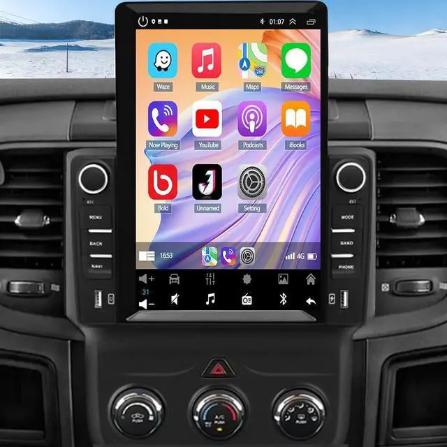 Main image of Double Din Car Stereo for Dodge Ram 1500 2500 3500 4500 5500 2013-2019 w/Wireless Carplay Android Auto, 9.7" Touch Screen Android 13 Car Radio GPS Bluetooth SWC BT Camera, Only fit Manual AC, 2+32G