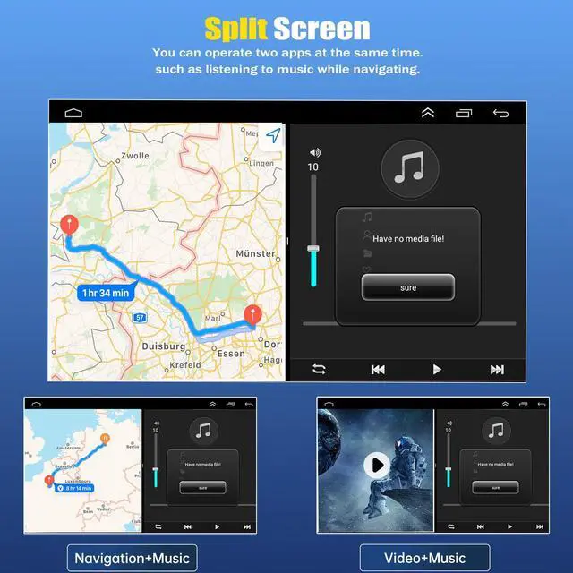 Alt view image 7 of 7 - 2+64G Android 13 Car Stereo for Nissan Sentra 2007-2012 with CarPlay Android Auto, 7 Inch Touchscreen Display Radio Player Audio Receivers Headunit with GPS Navigation SWC Split Screen WiFi Bluetooth