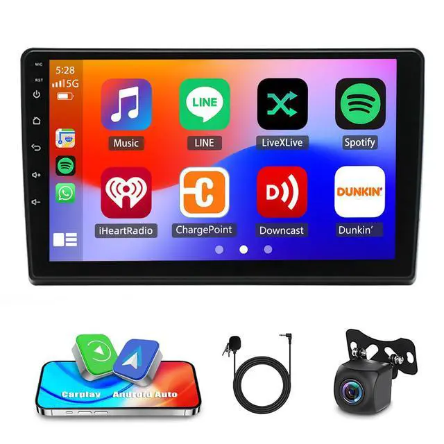Alt view image 3 of 7 - Double Din Android 14 Car Radio Stereo Upgrade for Pontiac G5 2007 2008 2009 2010 Radio Replacement 10.1 Inch Touch Screen GPS Navi Head Unit w/Wireless Carplay & Android Auto Bluetooth WiFi SWC