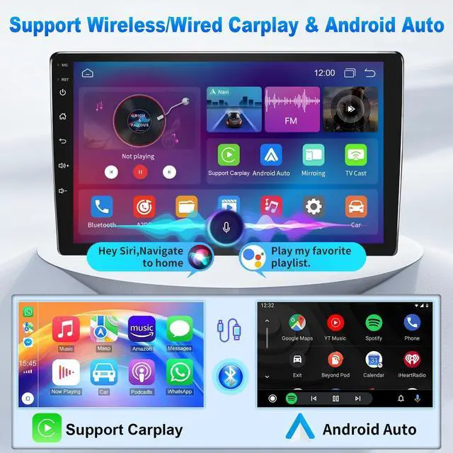 Alt view image 4 of 7 - Android 14 Car Stereo Radio for Chevrolet Chevy Silverado Impala for GMC Sierra Acadia Enclave Yukon 2006-2014 9inch Touch Screen Double Din Car Radio wWireless Carplay Android Auto Bluetooth GPS WiFI