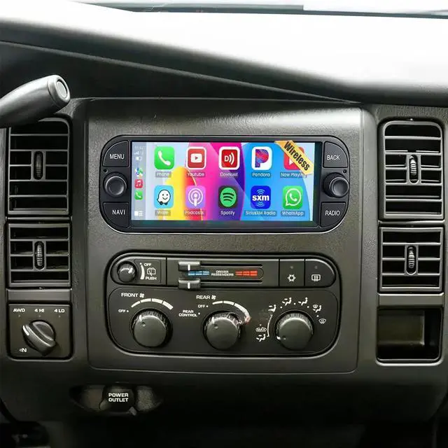 Main image of Android 14 Car Radio for Dodge Durango 2001-2003 with Wireless CarPlay and Android Auto, 6.86 Inch IPS Touch Screen Double Din Car Stereo Head Unit w/GPS Bluetooth WiFi FM RDS SWC Backup Camera, 2+32G