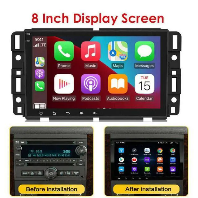 Alt view image 2 of 7 - Double Din Car Stereo for Chevrolet Impala 2006-2013 with Wireless CarPlay and Android Auto, 8 Inch IPS Touchscreen 2+32G Android 14 Car Radio Support Bluetooth WiFi GPS SWC FM RDS