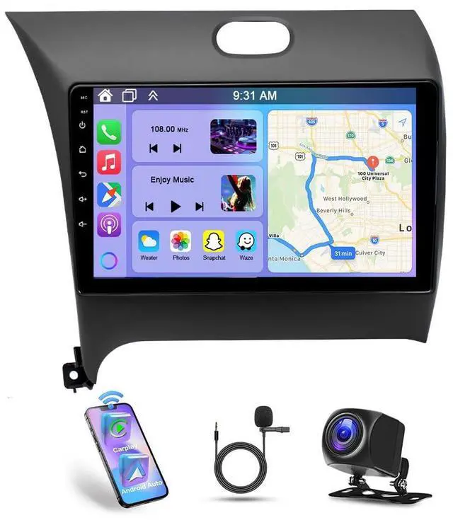 Main image of 2G+64G Car Radio for Kia K3 2013-2018, 9 Inch IPS Touch Screen Android 14 Double Din Car Stereo Head Unit with Wireless CarPlay Android Auto GPS Bluetooth WiFi FM RDS SWC EQ HiFi Backup Camera