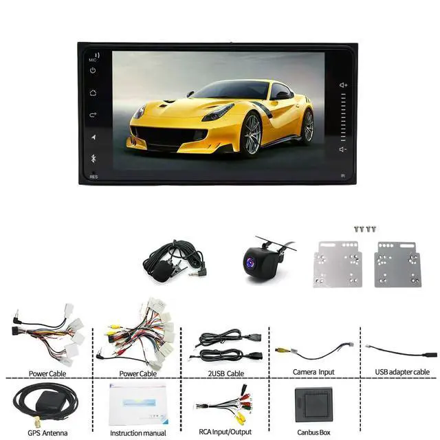 Alt view image 2 of 7 - Double Din Car Stereo for Toyota Tundra 2000-2006 with Carplay Android Auto, 7 Inch Touchscreen Car Audio Receiver for Tundra 00-06 w/GPS Bluetooth EQ WiFi Mirror Link FM RDS SWC Camera Mic, 2+32G