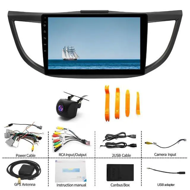 Alt view image 7 of 7 - Double Din Car Stereo for Honda CRV 2012-2016 with Wireless CarPlay and Android Auto, 10 Inch IPS Touchscreen Android 14 Car Radio Support Bluetooth WiFi GPS SWC FM RDS Camera, 2+32G