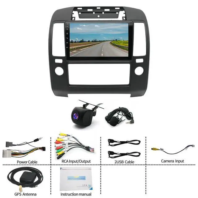 Alt view image 3 of 7 - Android 14 Car Stereo for Nissan Navara 2006-2012 with CarPlay Android Auto, 9 Inch HD Touchscreen Double Din Car Radio Receiver w/GPS Bluetooth SWC Backup Screen Camera WiFi, 2+ 32G