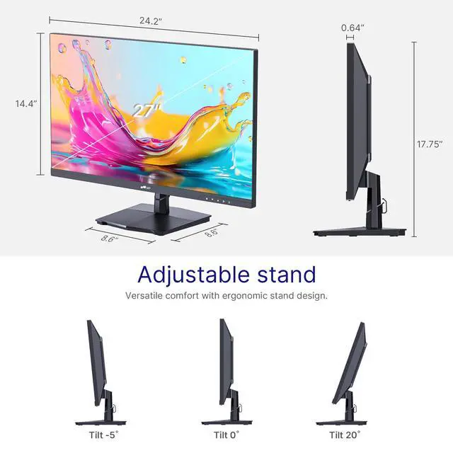 Alt view image 4 of 7 - Mobile Pixels 27-inch 4K UHD (3840 x 2160) Monitor, Tlt Adjustable Stand | Mobile Pixels 27-inch 4K UHD (3840 x 2160) Monitor, Tlt Adjustable Stand