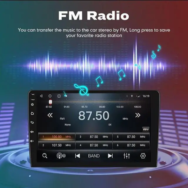 Alt view image 6 of 7 - 9.7 inch Car Radio Stereo for Dodge Ram 1500 2500 3500 2013 2014 2015 2016 2017 2018, 2GB +32GB, with Wireless & Wired Carplay,Built-in GPS WiFi DSP Camera MIC (Only fit Manual AC) (2+32 at)