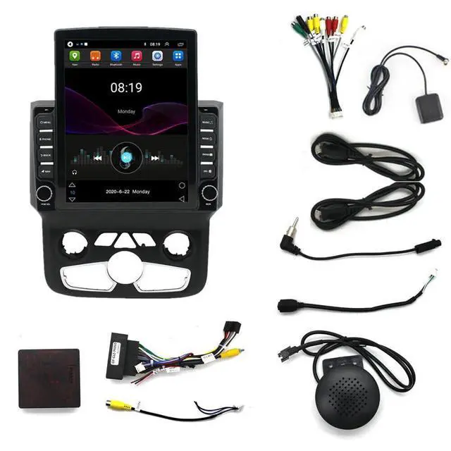 Alt view image 7 of 7 - 9.7 inch Car Radio Stereo for Dodge Ram 1500 2500 3500 2013 2014 2015 2016 2017 2018, 2GB +32GB, with Wireless & Wired Carplay,Built-in GPS WiFi DSP Camera MIC (Only fit Manual AC) (2+32 at)