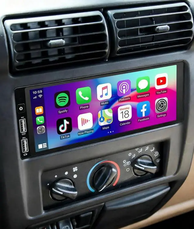 Main image of 4G+64G Car Stereo for Jeep Wrangler TJ 19972002 6.86 Inch Touchscreen Android 14 Car Radio with Carplay & Android Auto GPS Navigation Head Unit w/Bluetooth WiFi FM/RDS Backup Camera Mirror Link SWC