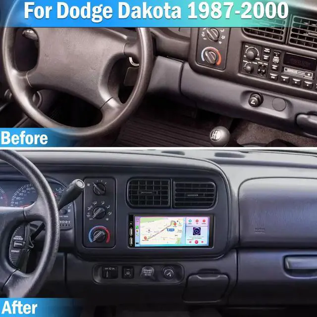 Alt view image 2 of 6 - 6.86 Inch Touchscreen Car Radio for Dodge Dakota 1987-2000 | with Wireless CarPlay Android Auto,2+32G Android 13 Double Din Car Stereo Head Unit w/GPS Bluetooth WiFi FM SWC Camera